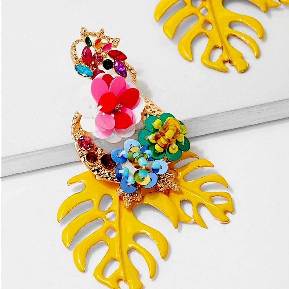 Caribbean Palm Leaf Earrings